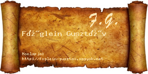 Föglein Gusztáv névjegykártya