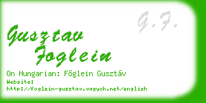 gusztav foglein business card