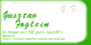 gusztav foglein business card